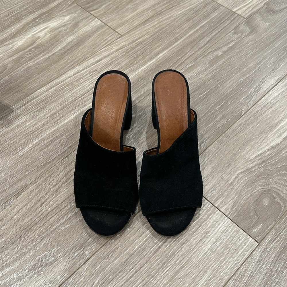 Aldo Black  Heeled Suede Mule